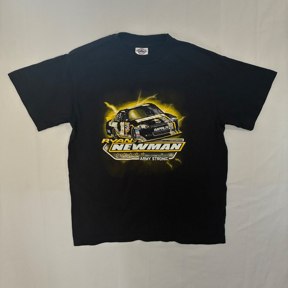 Magnum Weight Ryan Newman NASCAR T-Shirt Kids Medium Black Army Strong 39 Racing